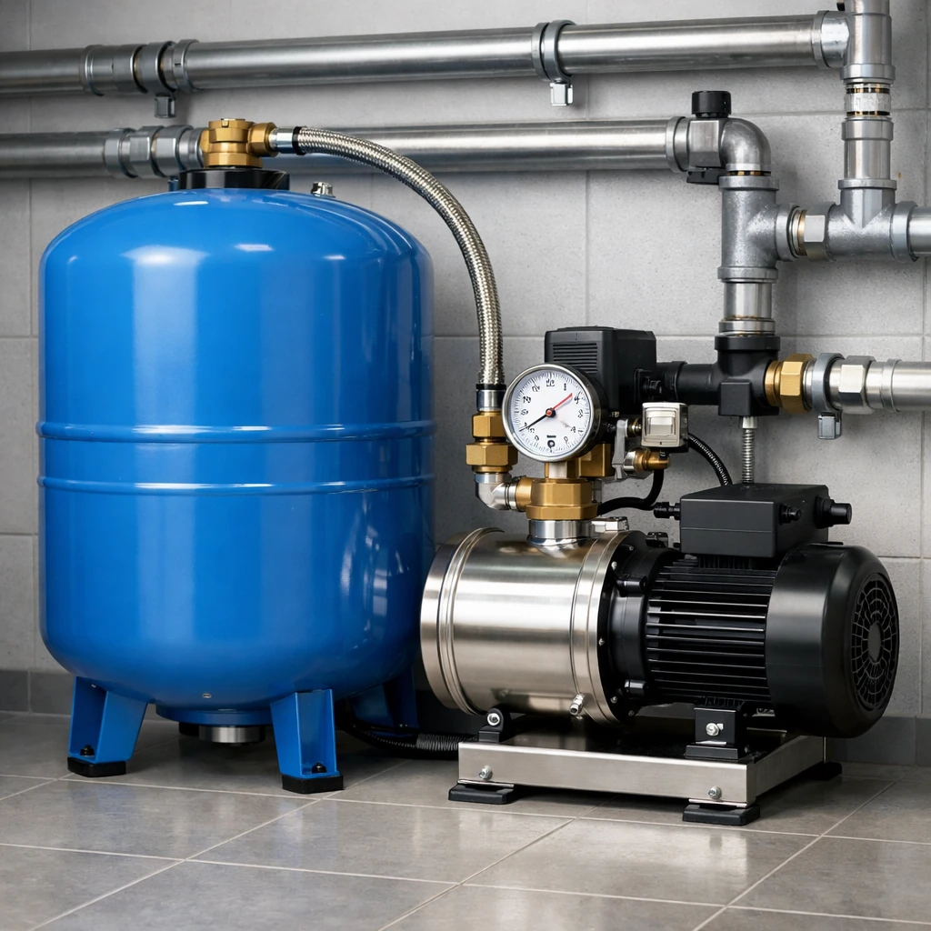 منبع تحت فشار نصب شده در سیستم پمپ خانگی